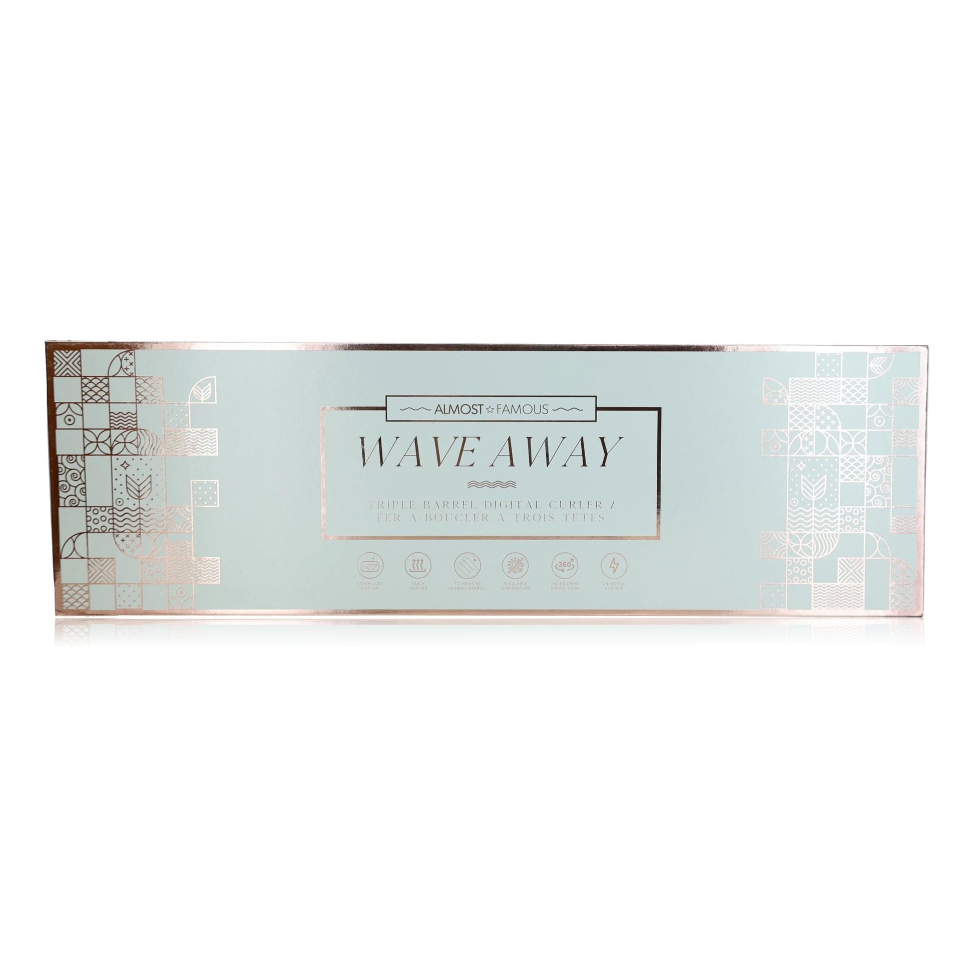 Almost Famous Triple Barrel Clip Curling System, Pearlescent White