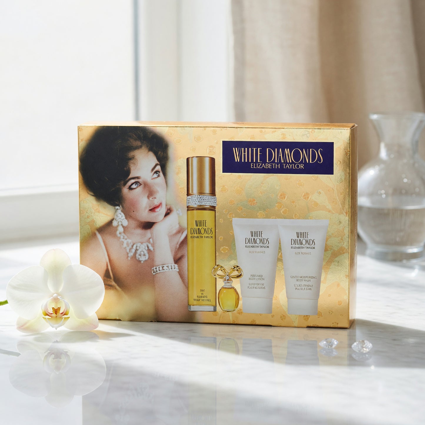 White Diamonds by Elizabeth Taylor, 4 Piece Gift Set women (With 1.7oz)
