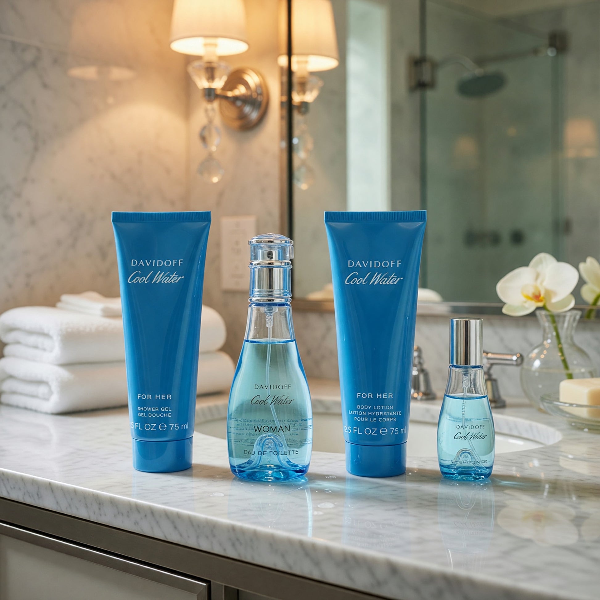Cool Water by Davidoff, 4 Piece Gift Set for Women