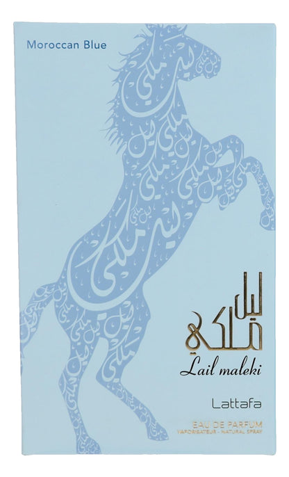 Lail Maleki Moroccan Blue by Lattafa, 3.4 oz EDP Spray for Men