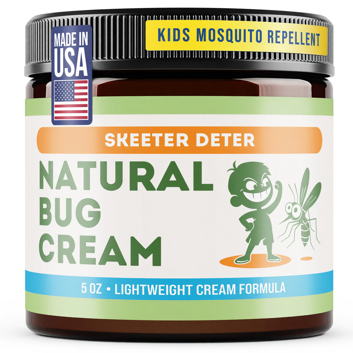 Natural Bug Cream by Magnum Solace, 5 oz Kid-Safe Lightweight Cream 