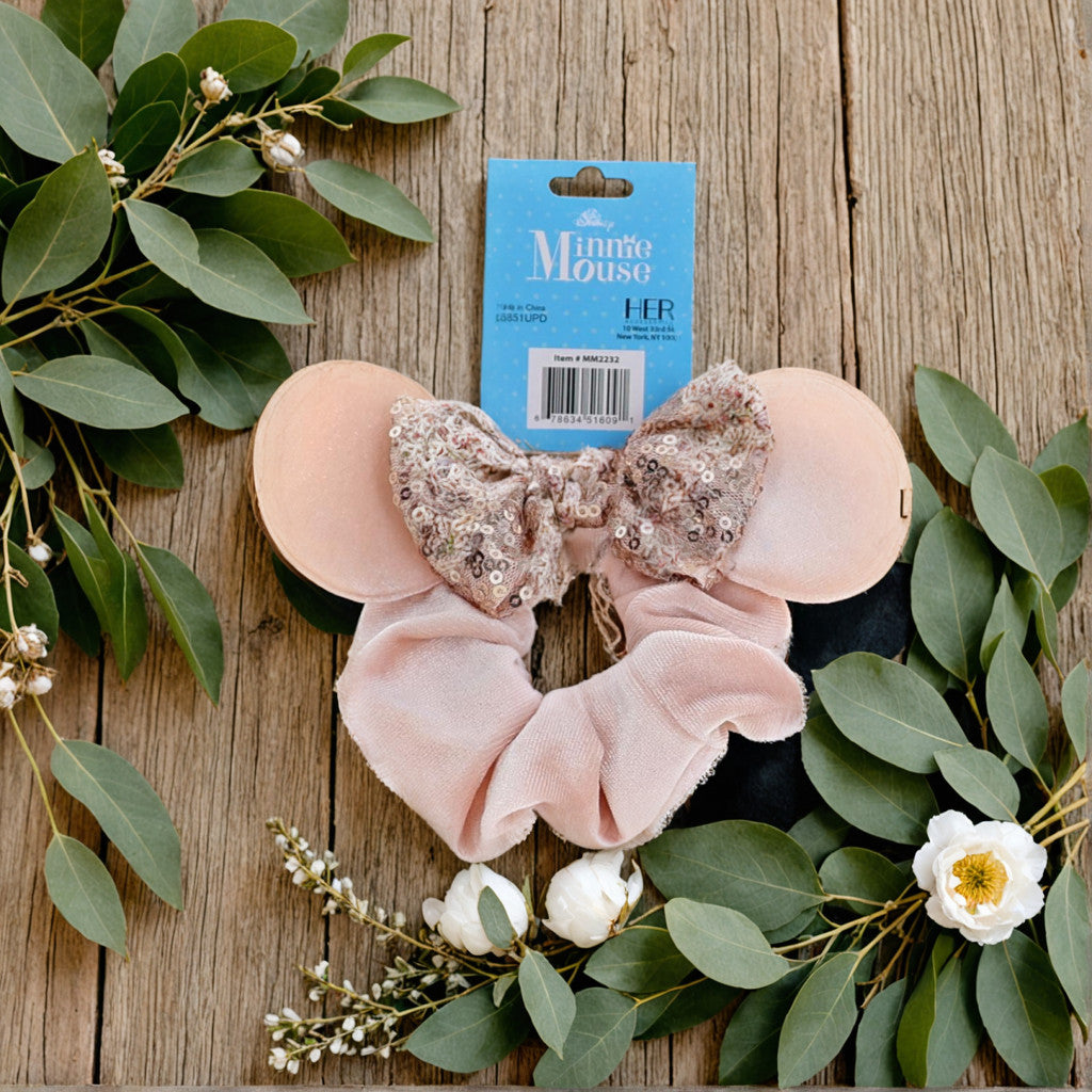 Minnie Mouse Hair Scrunchies by Disney, 2 Pack for Kids