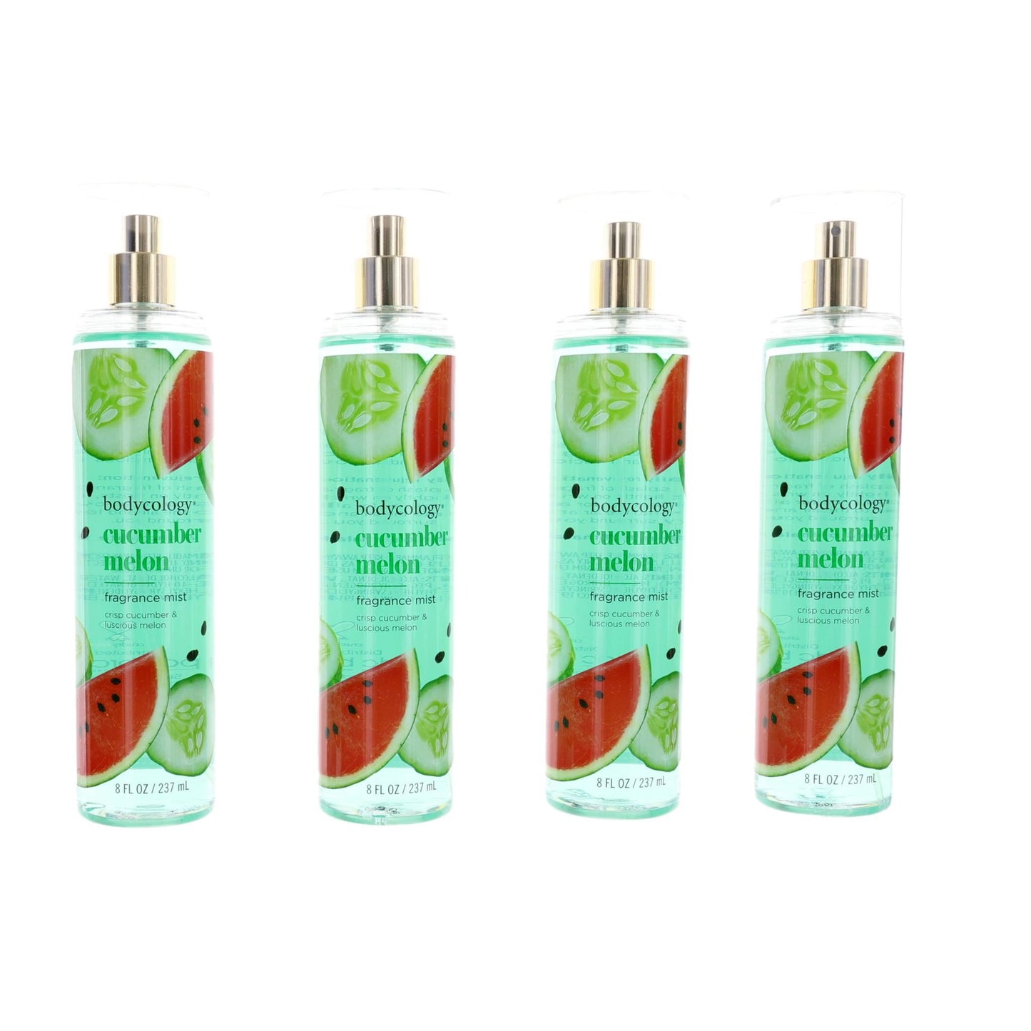 Cucumber Melon by Bodycology, 4 Pack 8 oz Fragrance Mist for Women