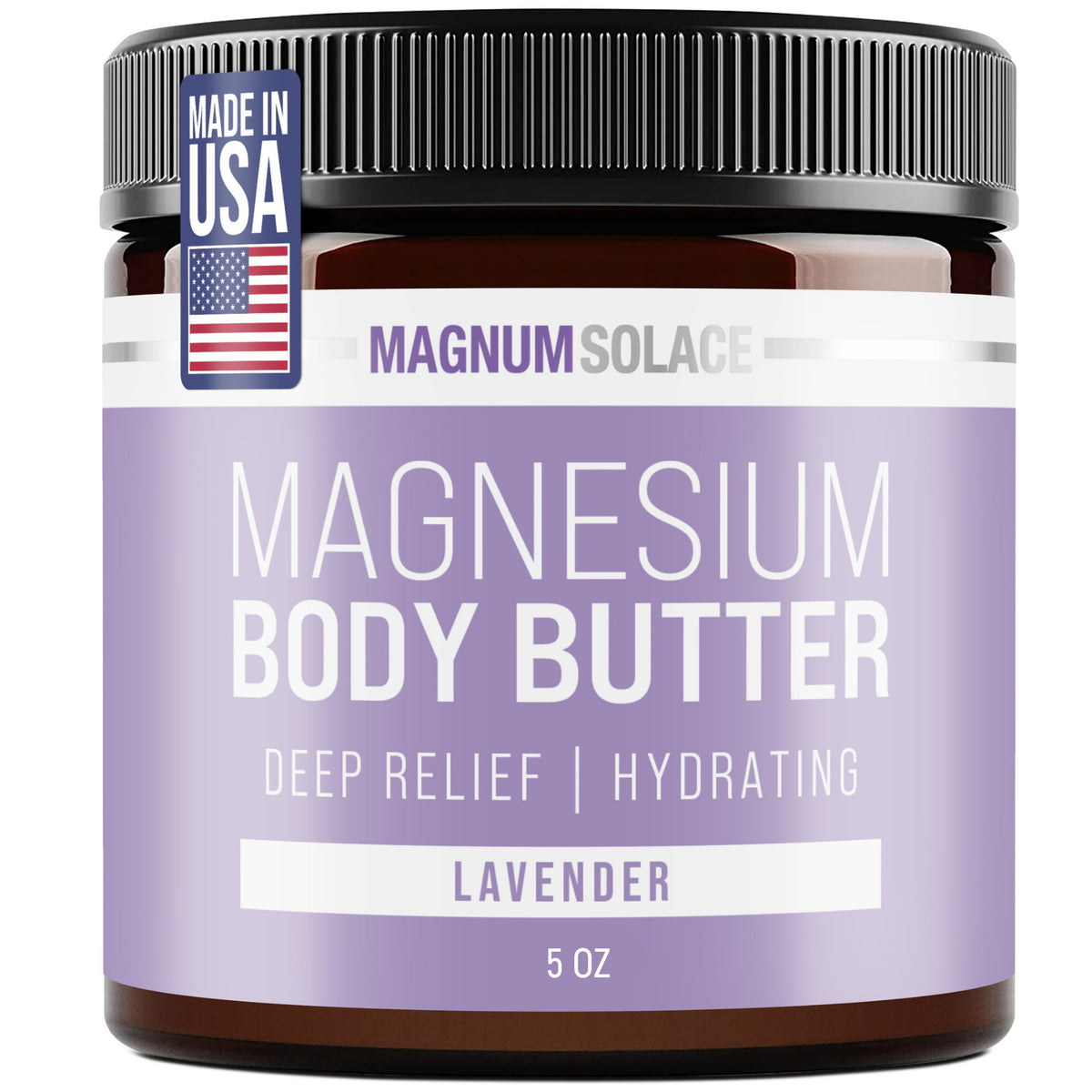 Magnesium Body Butter by Magnum Solace, 5 oz Body Butter - Lavender - Lavender