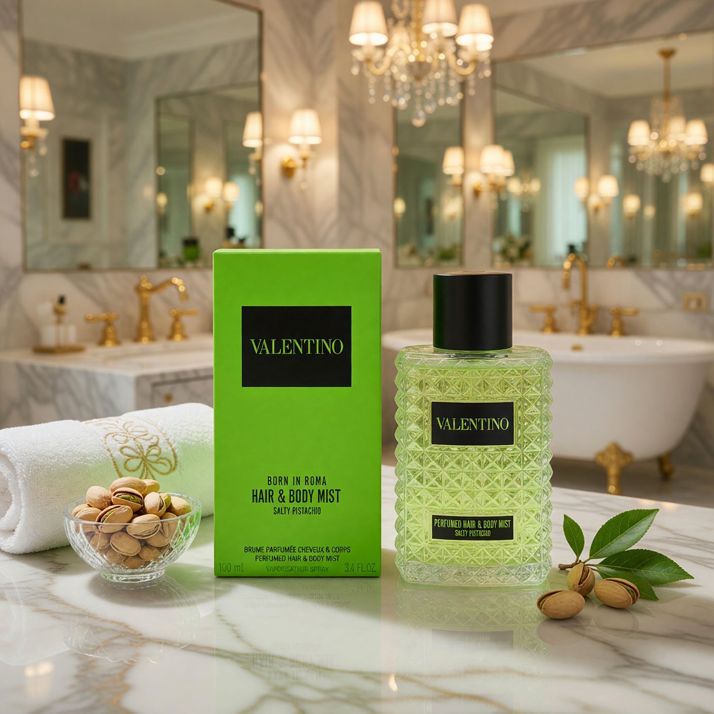 Valentino Born in Roma Salty Pistachio, 3.4oz Hair & Body Mist women