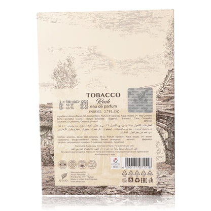  Tobacco Rush by Afnan, 2.7 oz EDP spray for Unisex 