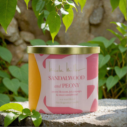 Nicole Miller 14.5oz Soy Wax Blend 3 Wick Candle - Sandalwood and Peony
