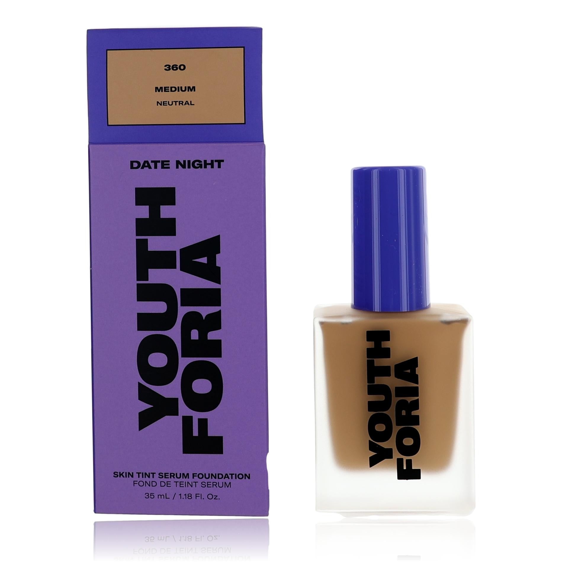 Date Night by Youthforia, 1.18oz Skin Tint Serum Foundation - 360 Medium - 360 Medium