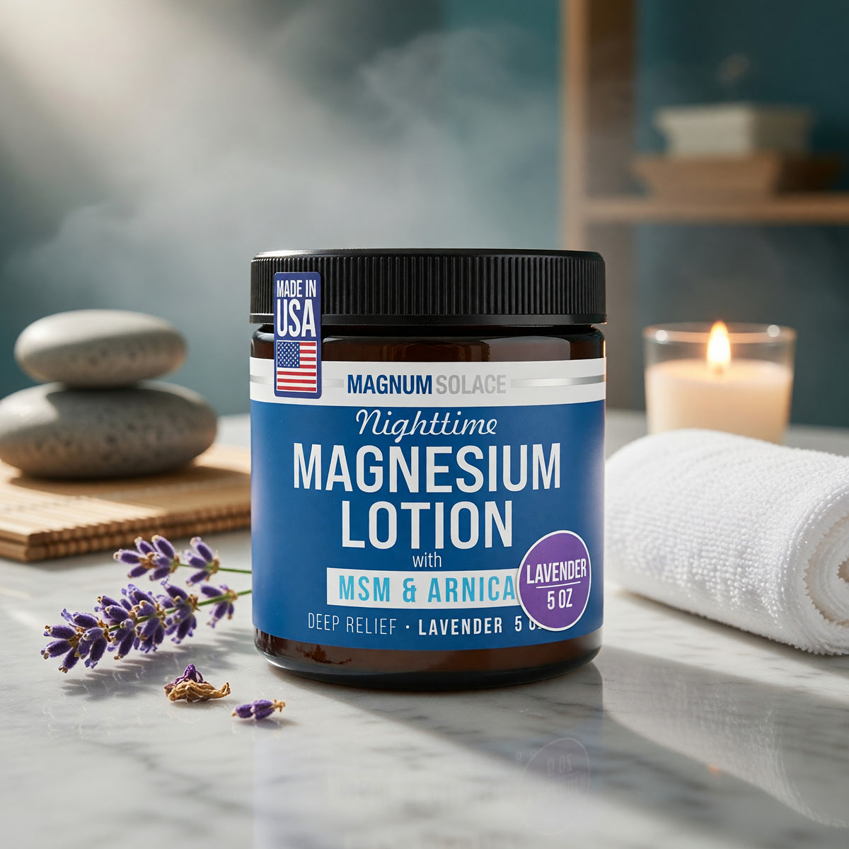 Nighttime Magnesium Lotion with MSM & Arnica, 5oz Lotion - Lavender