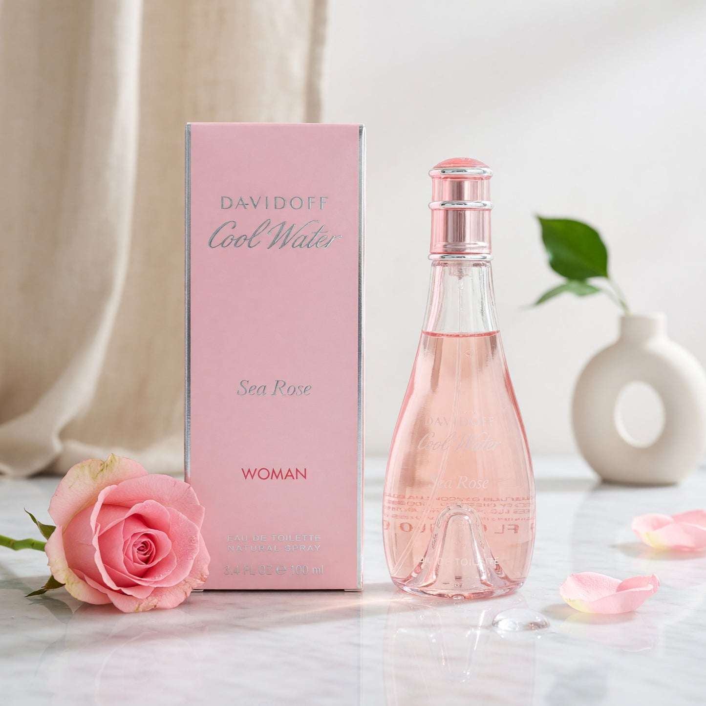 Cool Water Sea Rose by Davidoff, 3.4 oz EDT Spray for Women