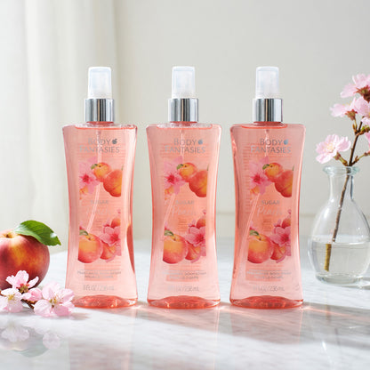 Sugar Peach by Body Fantasies, 3 Pack 8oz Fragrance Body Spray women