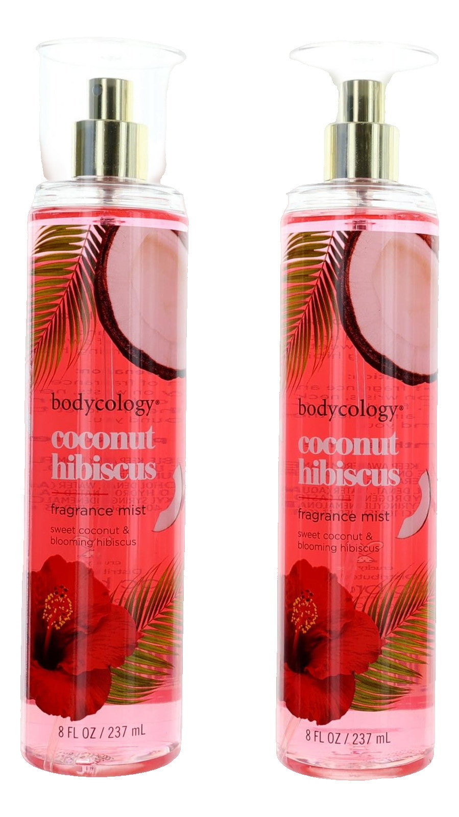 Coconut Hibiscus by Bodycology, 4 Pack 8 oz Fragrance Mist for Women