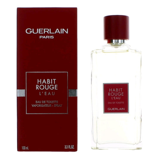 Habit Rouge L'eau by Guerlain, 3.3 oz EDT Spray for Men