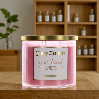 Juicy Couture 14.5 oz Soy Wax Blend 3 Wick Candle - Rose Land