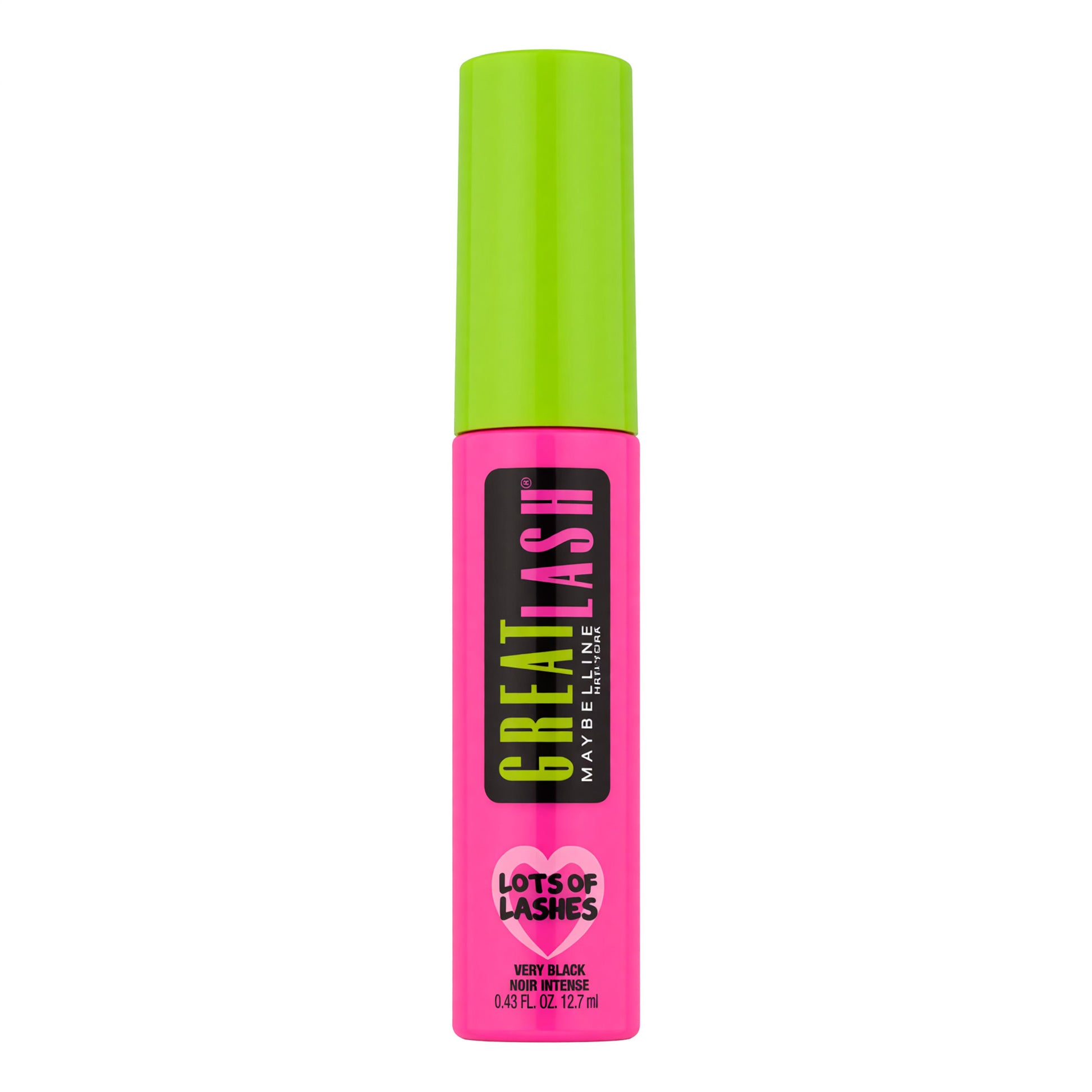 Great Lash Lots of Lashes by Maybelline, 0.43 oz Washable Mascara - 141 Very Black