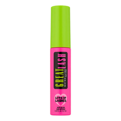 Great Lash Lots of Lashes by Maybelline, 0.43 oz Washable Mascara - 141 Very Black