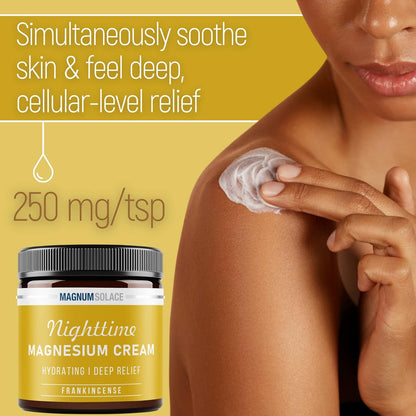 Nighttime Magnesium Cream by Magnum Solace, 5 oz Lotion - Frankincense