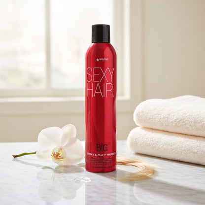 Big Spray & Play Harder by Sexy Hair, 10 oz Firm Hairspray  