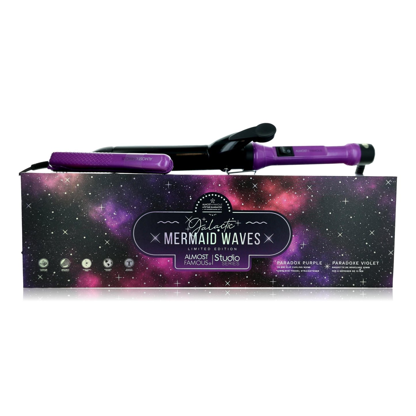 Mermaid Waves, 2-Piece Set With Curling Wand & Mini To-Go - Paradox Purple