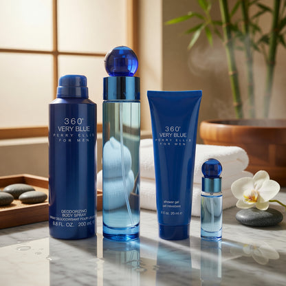 Perry Ellis 360 Very Blue by Perry Ellis, 4 Piece Gift Set for Men