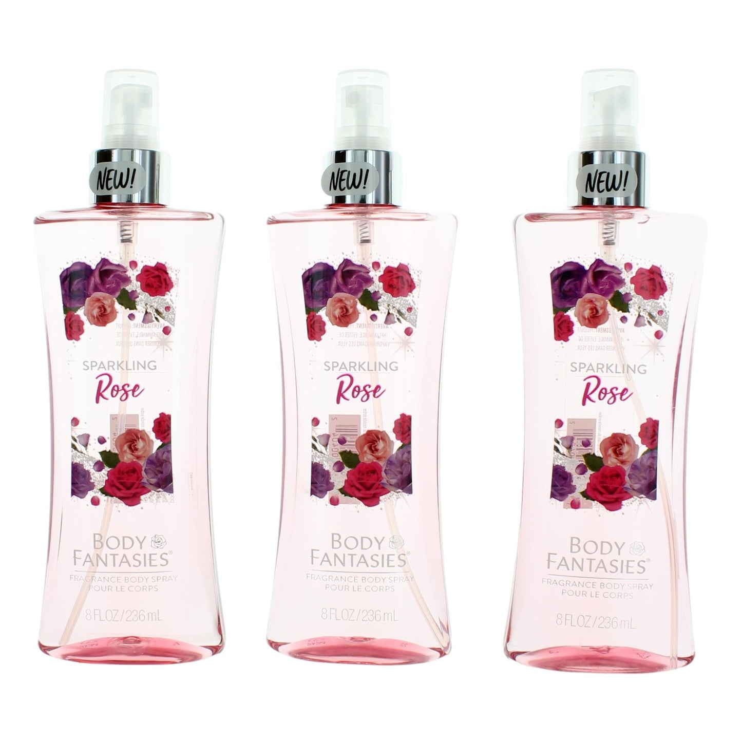 Sparkling Roses by Body Fantasies, 3 Pack 8oz Fragrance Body Spray women