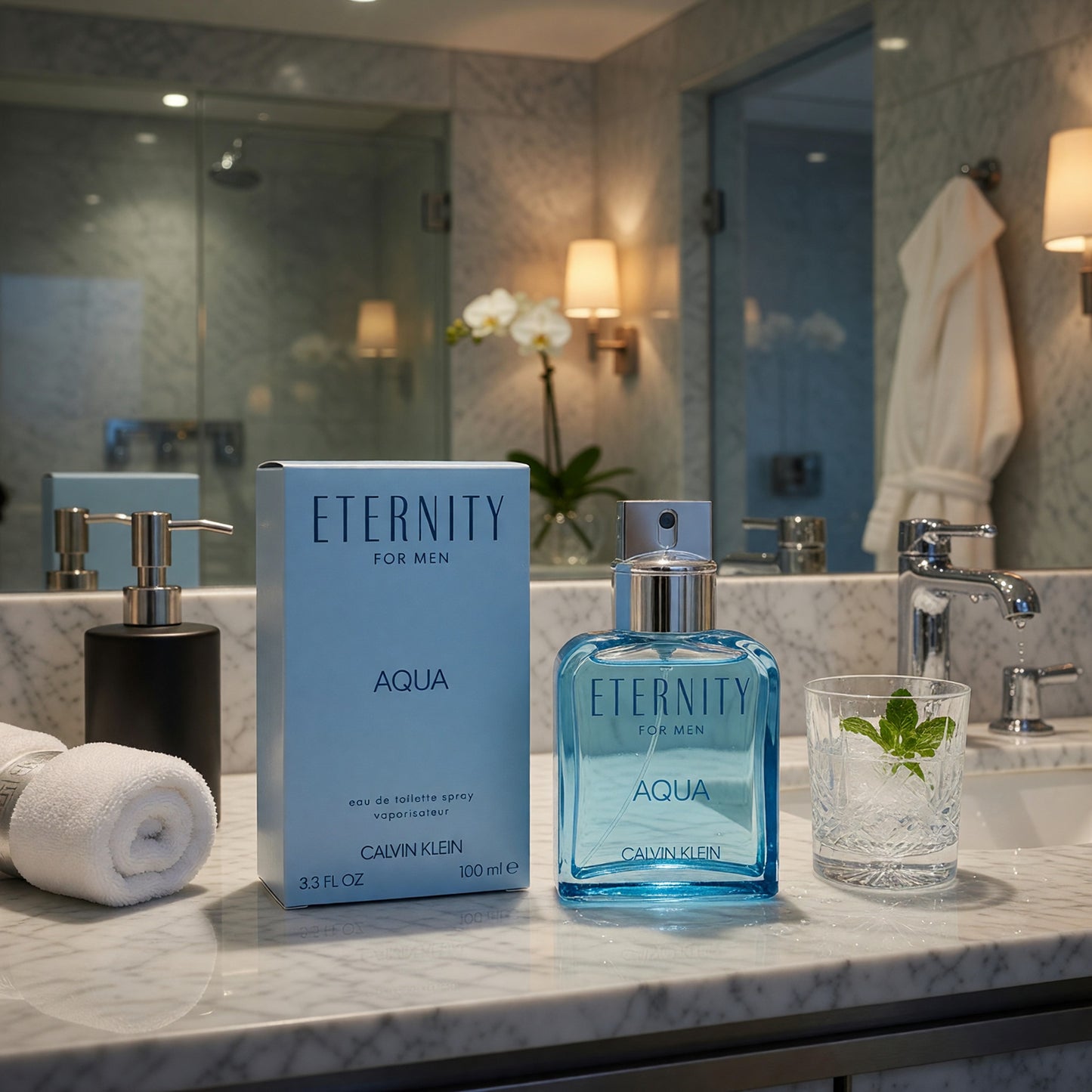 Eternity Aqua by Calvin Klein, 3.4 oz EDT Spray for Men