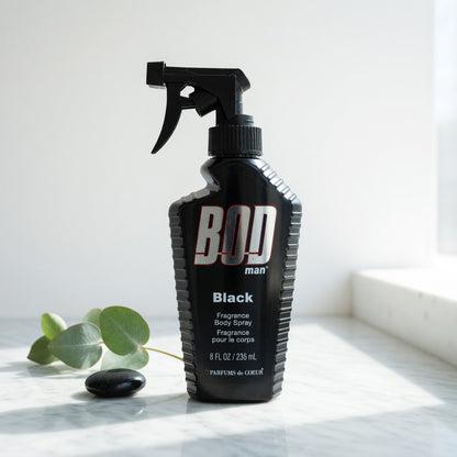 Bod Man Black by Parfums De Coeur, 8 oz Frgrance Body Spray for Men