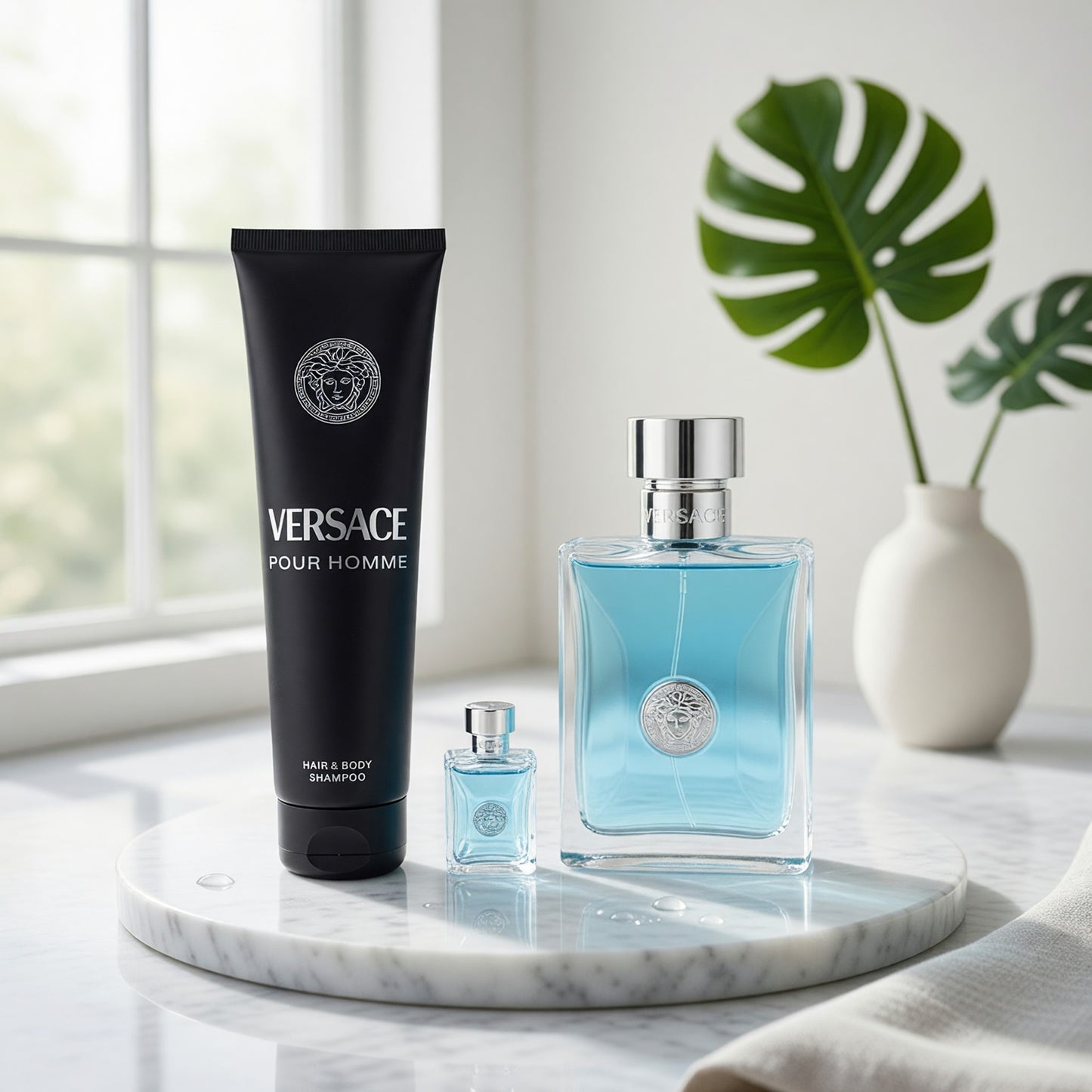 Versace Pour Homme by Versace, 3 Piece Set with 3.4 oz for Men