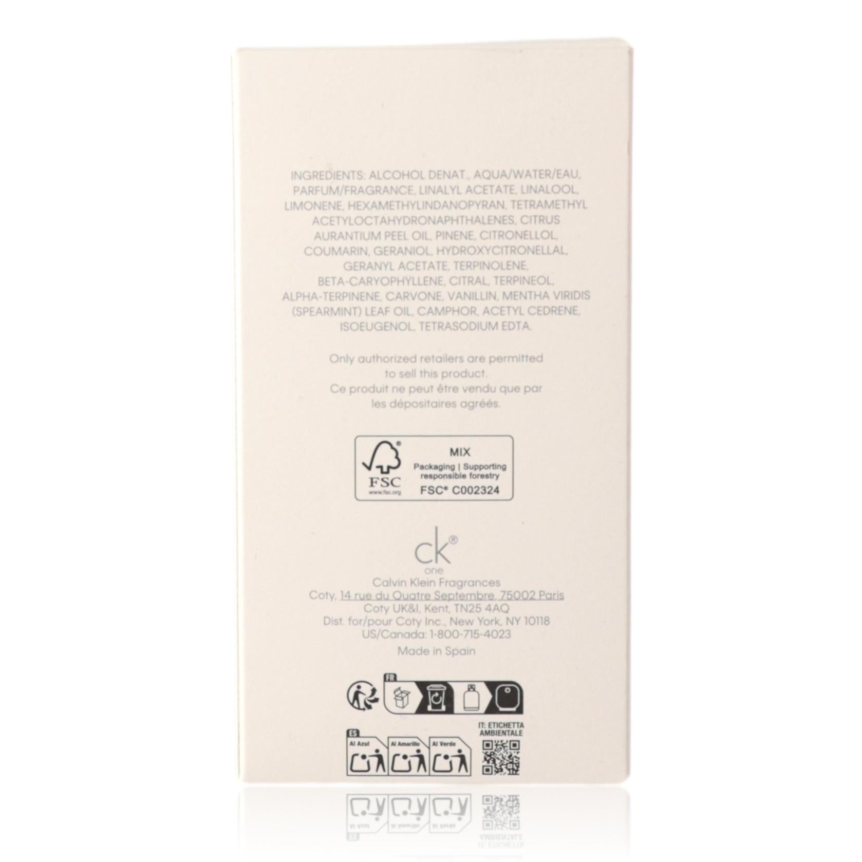CK One by Calvin Klein, 3.3 oz EDT Spray Unisex