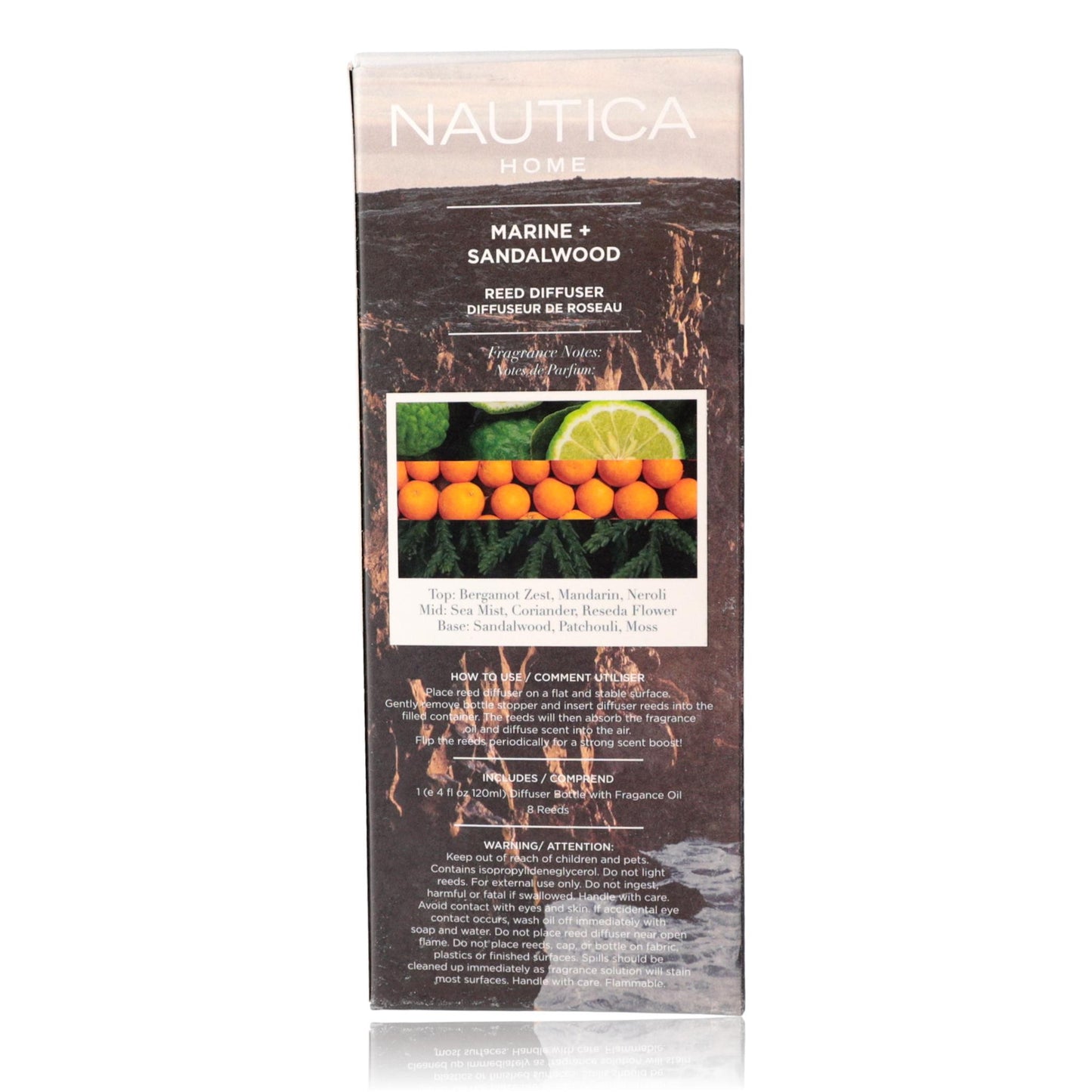 Marine+Sandalwood by Nautica,  4 oz Reed Diffuser - Marine+Sandalwood