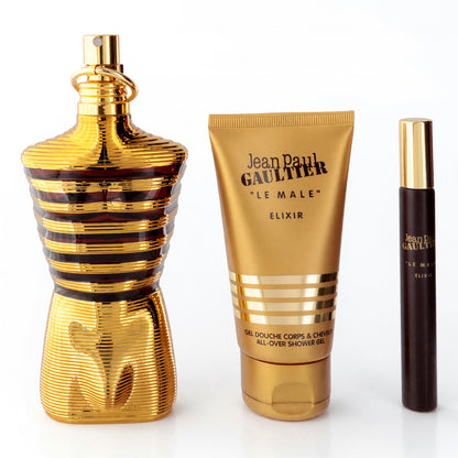 Le Male Elixir by Jean Paul Gaultier, 3 Piece Set for Men