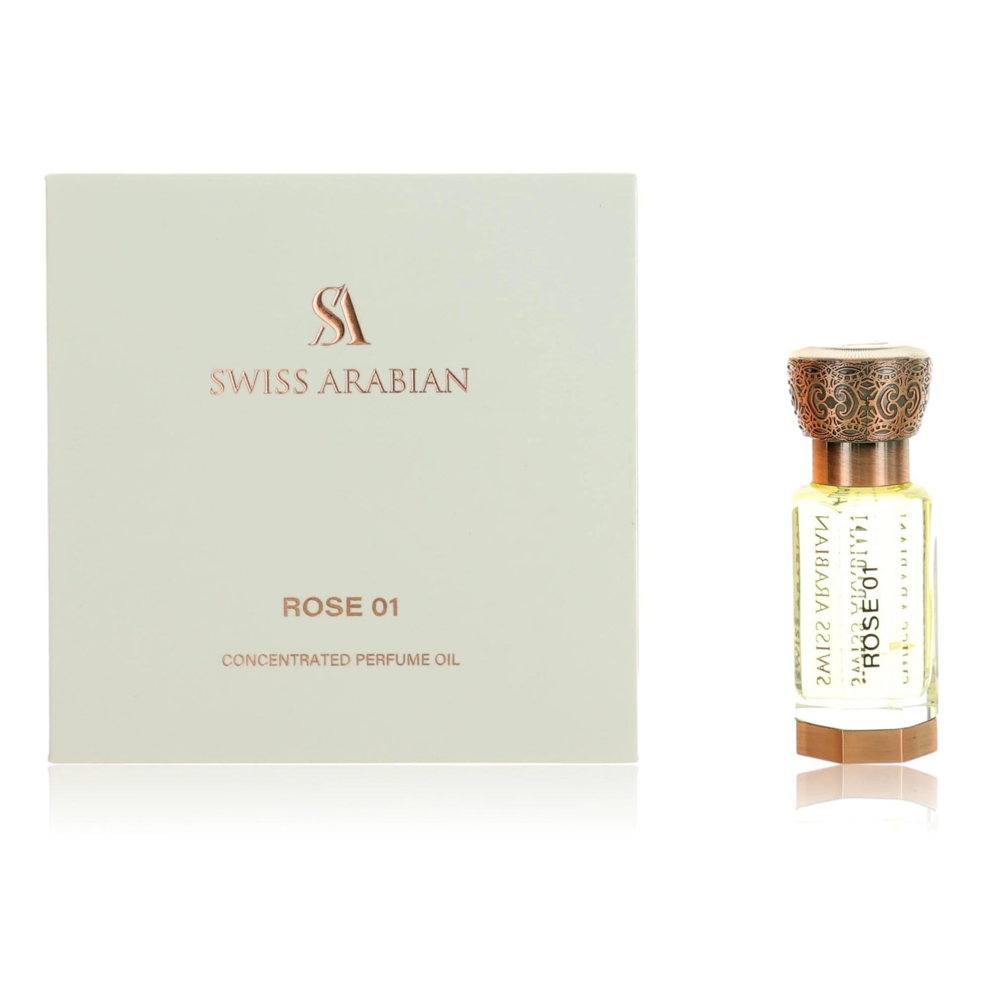 Rose 01 by Swiss Arabian, 0.4 oz Perfume Oil for Unisex