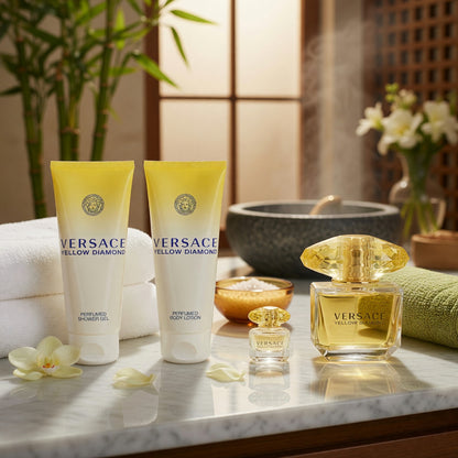 Versace Yellow Diamond by Versace, 4 Piece Gift Set for Women