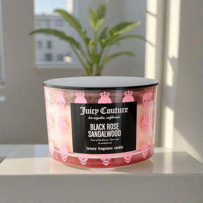 Juicy Couture 16.5oz Soy Wax Blend 3 Wick Candle - Black Rose Sandalwood