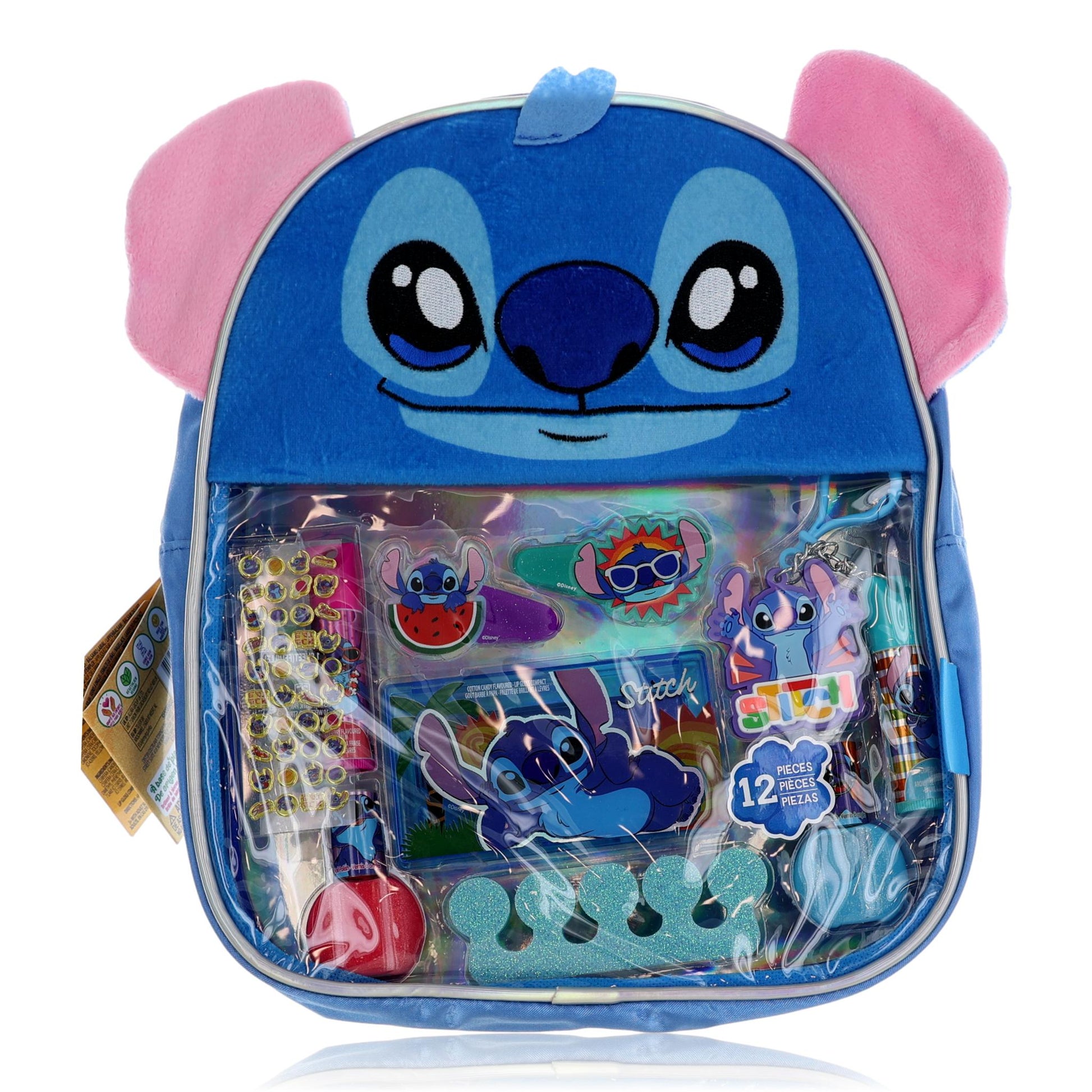 Stitch by Disney, 12 Piece Cosmetic Set with Bag for Kids