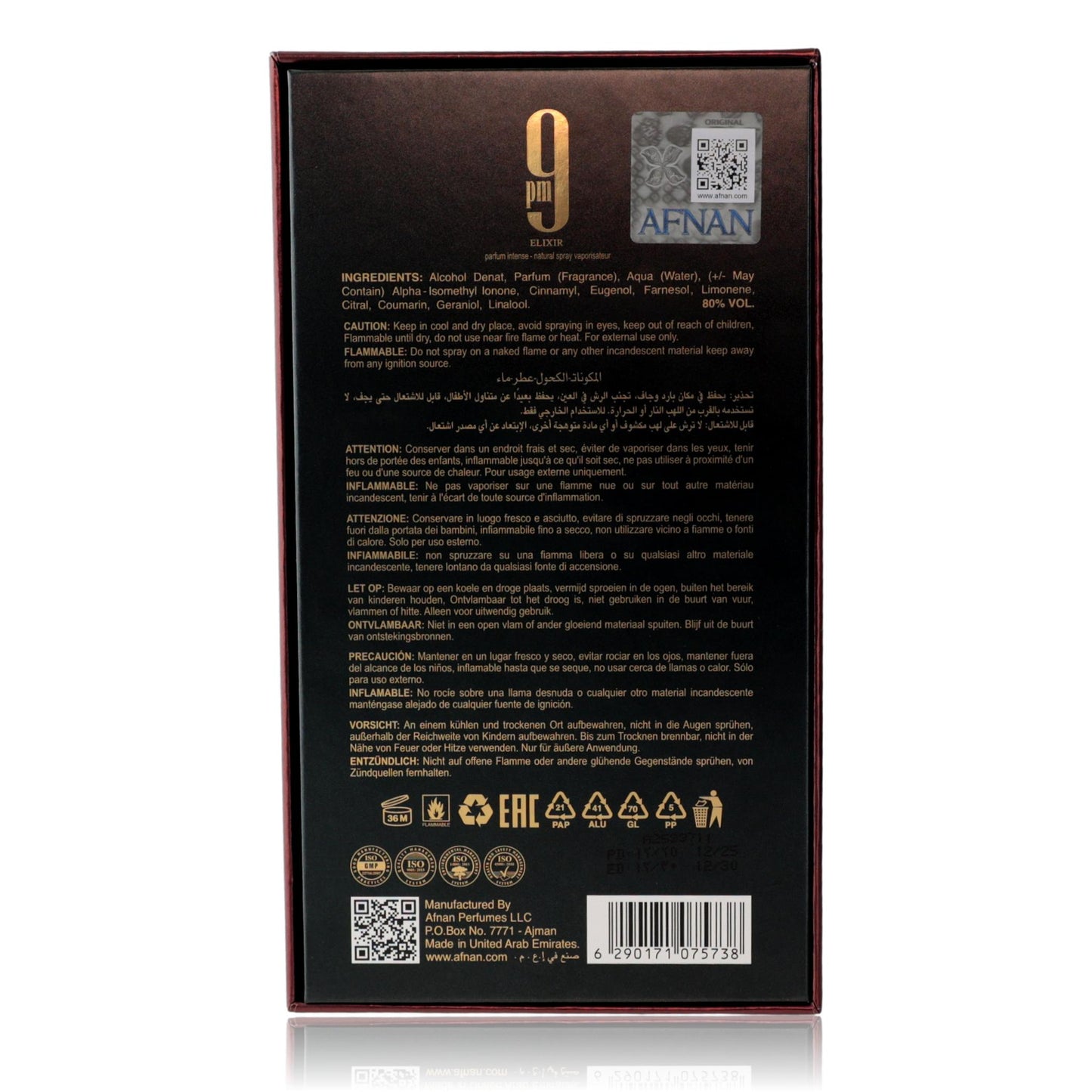 9PM Elixir by Afnan, 3.4 oz Parfum spray for Unisex