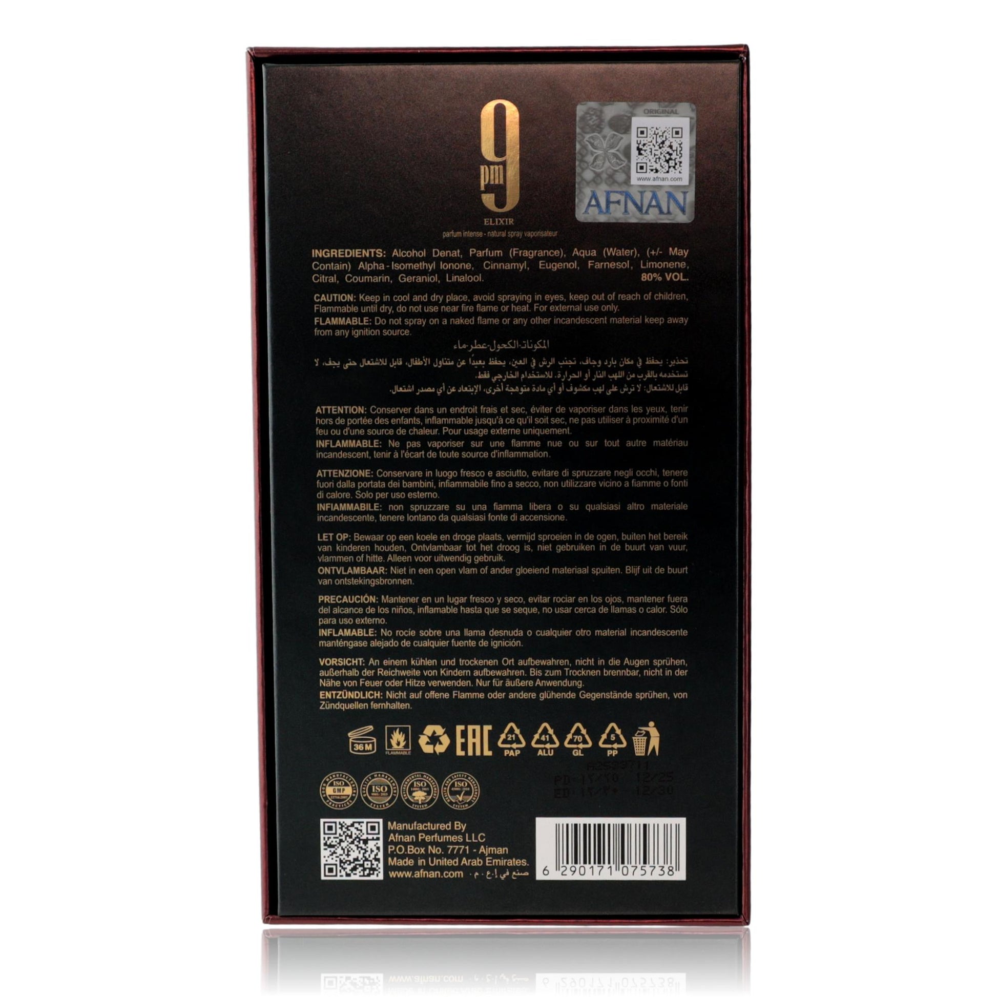 9PM Elixir by Afnan, 3.4 oz Parfum spray for Unisex