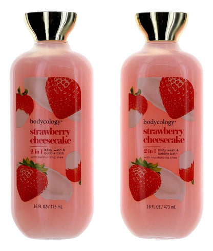 Strawberry Cheesecake, 3 Pack 16oz 2 in 1 Body Wash & Bubble Bath women