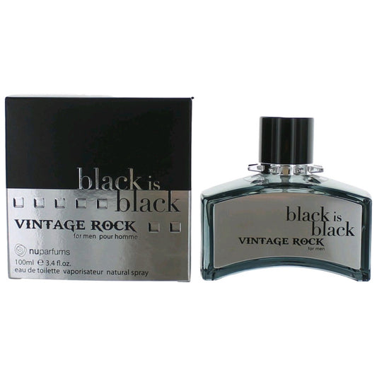 Black is Black Vintage Rock by NuParfumes, 3.3 oz EDT Spray for Men