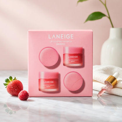 Laneige Lip Sleeping Mask EX by Laneige, 0.7oz Lip Mask - Berry - Pack of 4