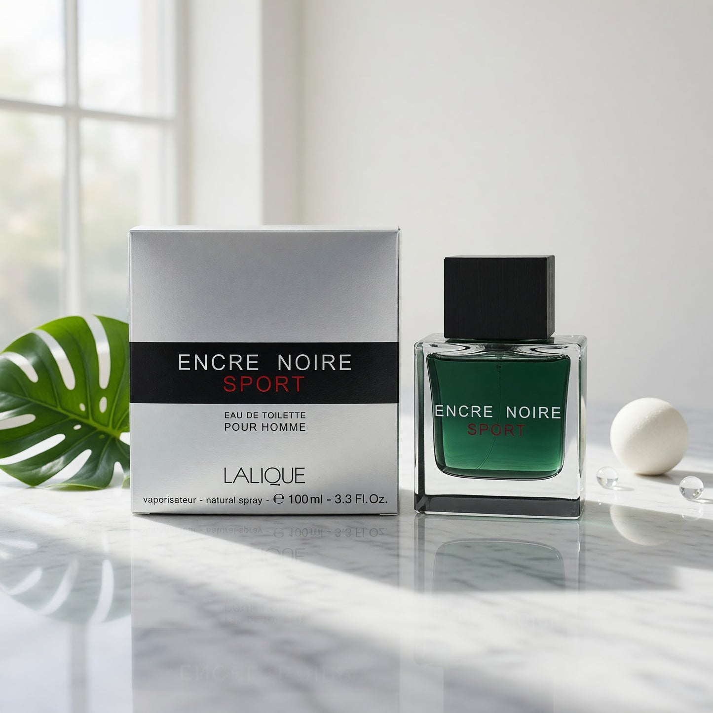 Encre Noire Sport by Lalique, 3 oz EDT Spray for Men