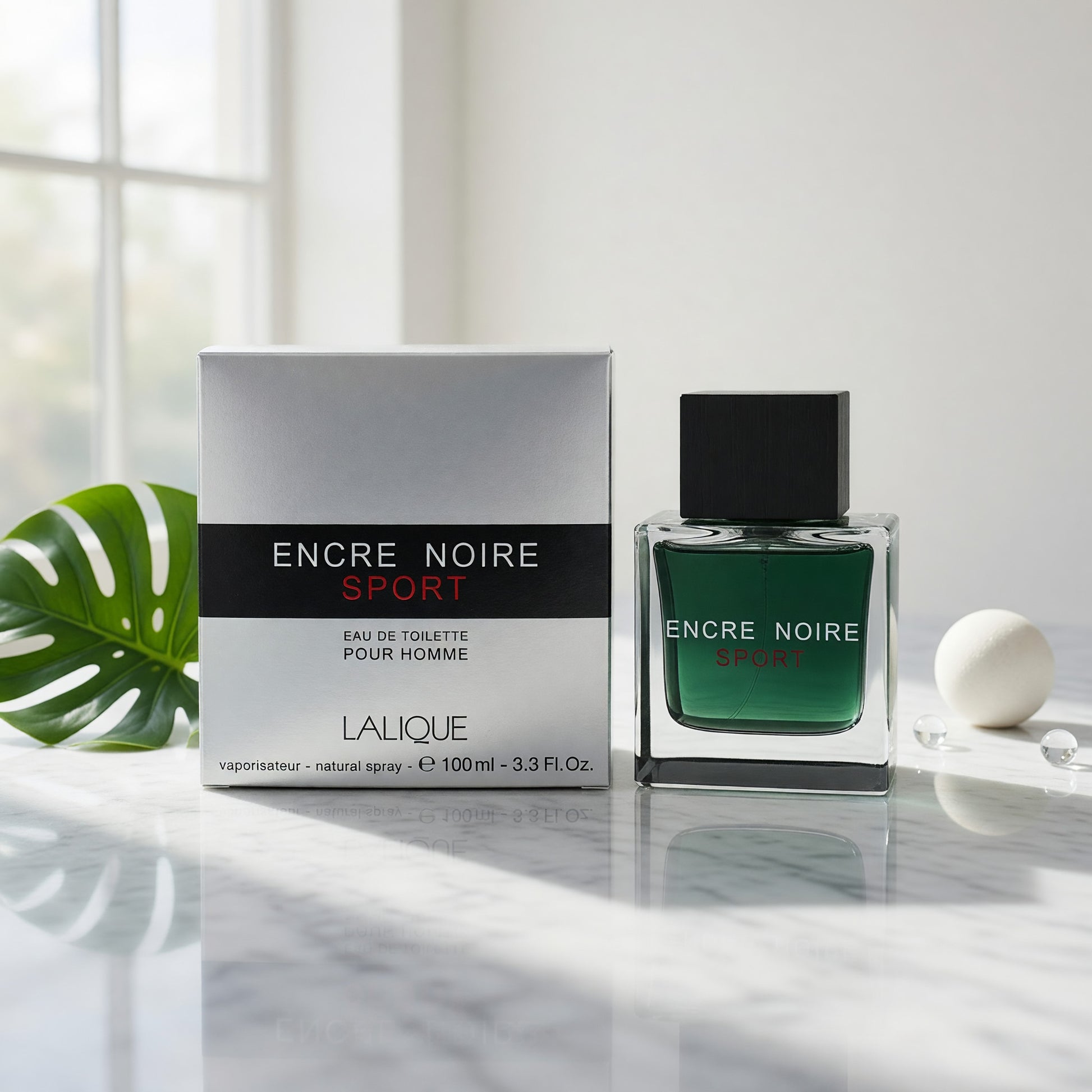 Encre Noire Sport by Lalique, 3 oz EDT Spray for Men
