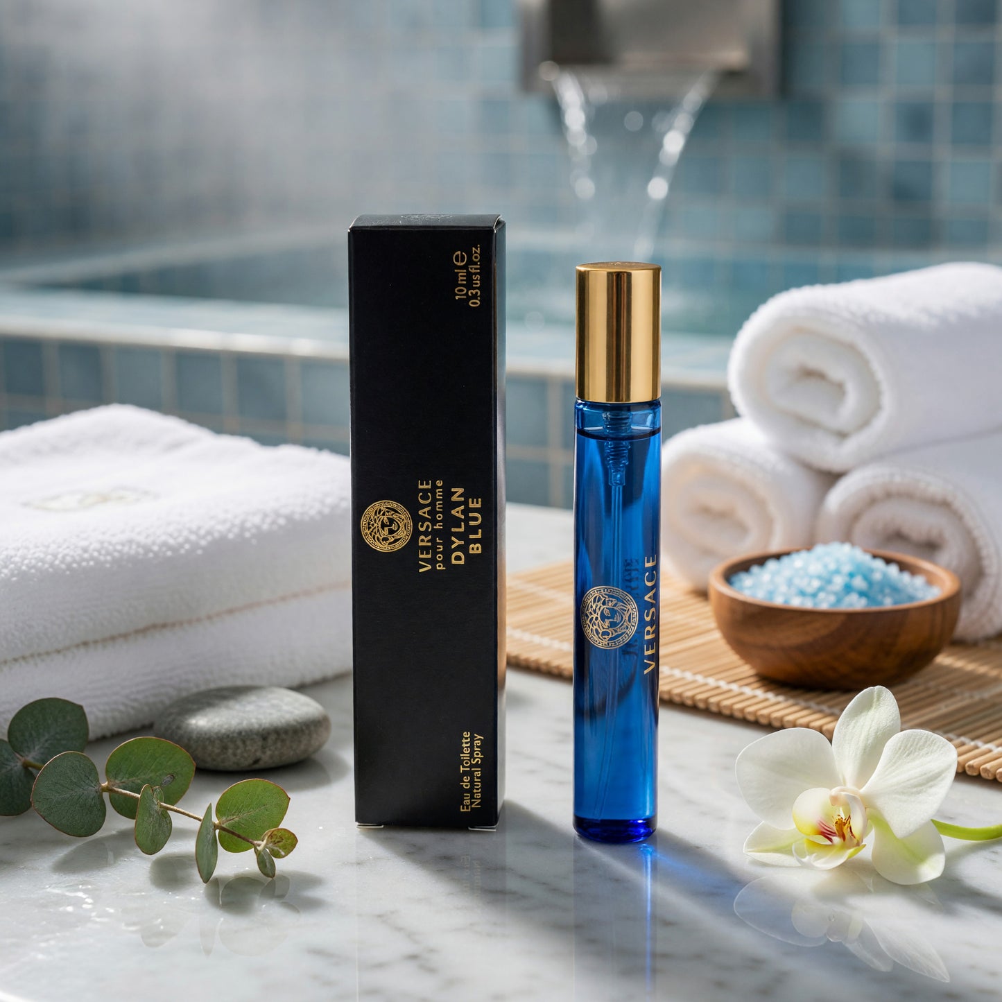 Versace Pour Homme Dylan Blue by Versace, 0.3oz EDT Travel Spray men