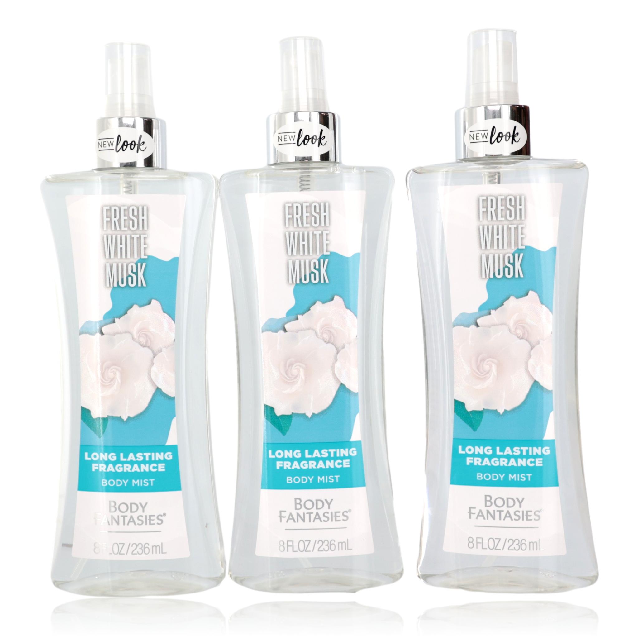 Fresh White Musk by Body Fantasies, 3 Pack 8oz Fragrance Body