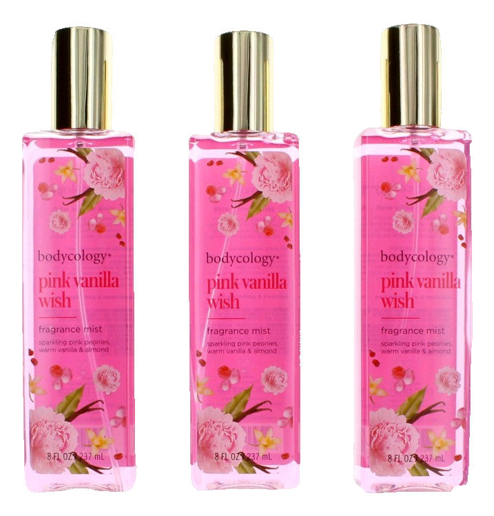 Pink Vanilla Wish by Bodycology, 4 Pack 8 oz Fragrance Mist for Women