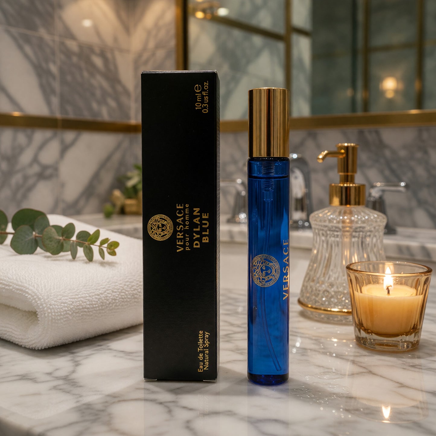 Versace Pour Homme Dylan Blue by Versace, 0.3oz EDT Travel Spray men