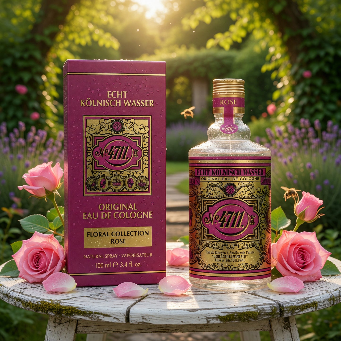 4711 Floral Collection Rose by 4711, 3.4oz Eau De Cologne Spray for Unisex