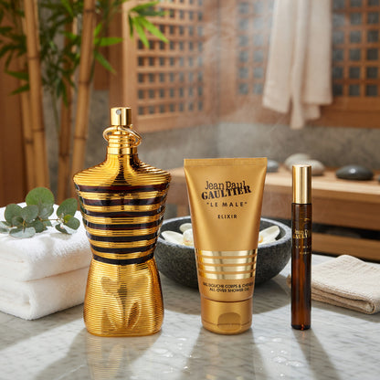 Le Male Elixir by Jean Paul Gaultier, 3 Piece Set for Men