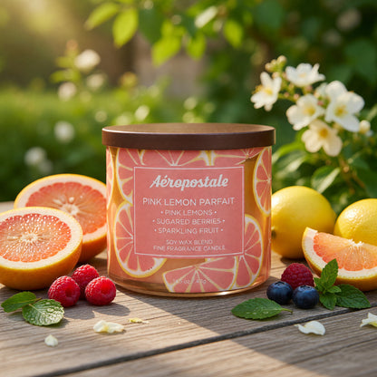 Aeropostale 14.5 oz Soy Wax Blend 3 Wick Candle - Pink Lemon Parfait