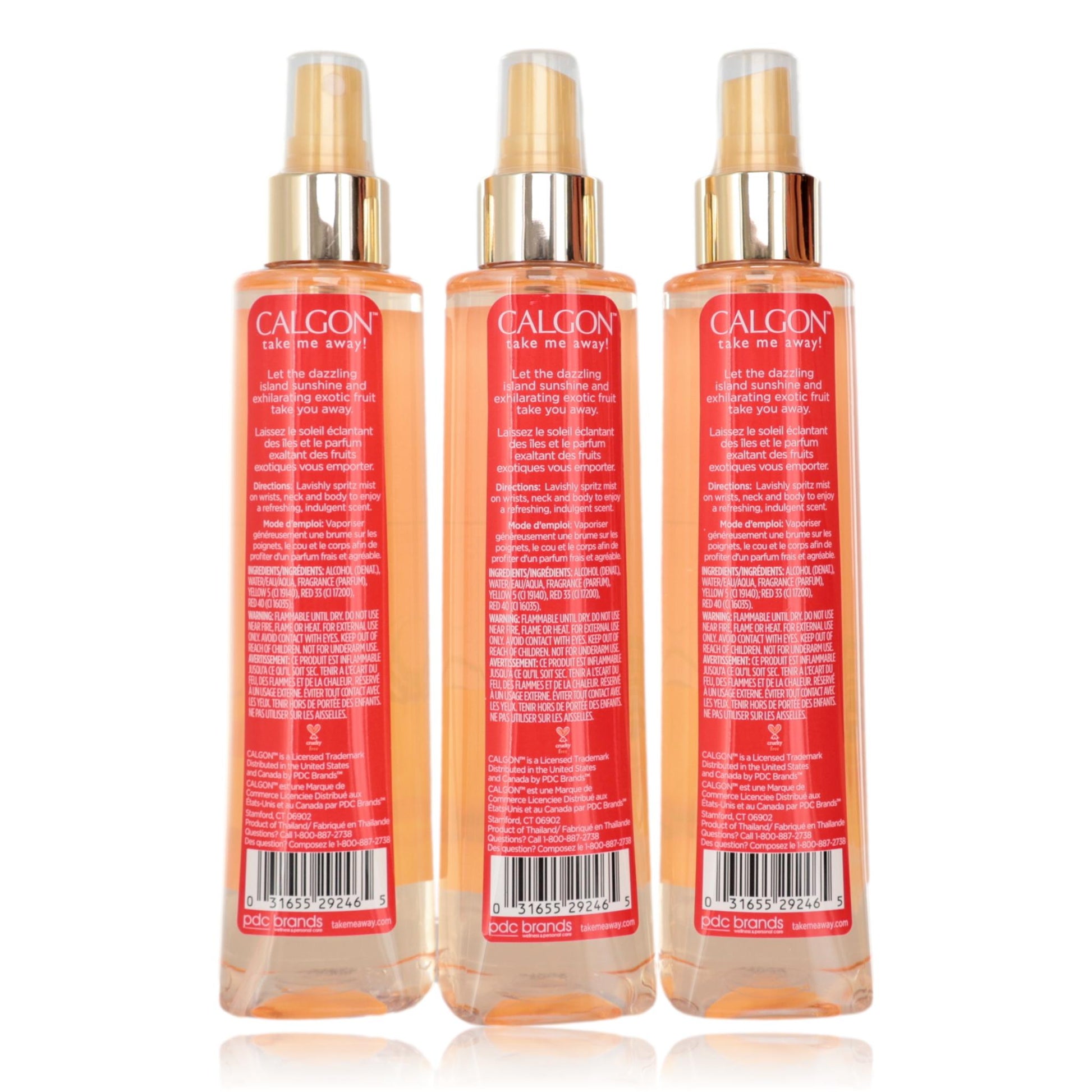 Calgon Hawaiian Ginger by Calgon, 3 Pack 8 oz Fragrance Mist for Women